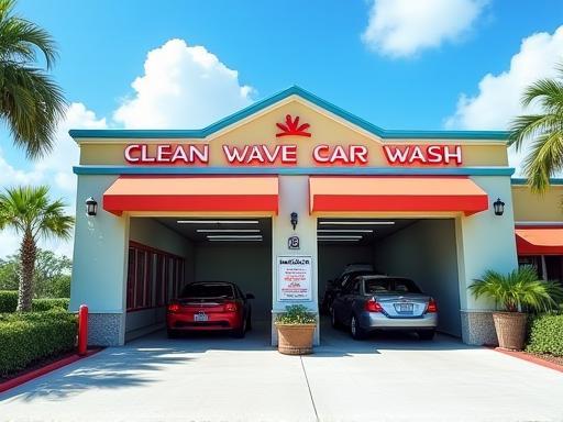Clean Wave Car Wash facility in Royal Palm Beach with the Martinez family dedication